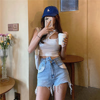 Vintage irregular high-rise jeans