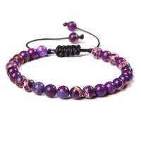 6mm Natural Stone Beads Womens Bracelet Yoga Energy Sports