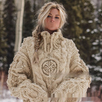 New 3D Digital-Print Womens Autumn Winter Fashionable Casual Turtleneck Sweater