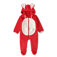 Long-sleeved Rabbit Hooded Padded Jumpsuit