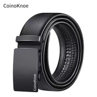 Mens Trendy Wide Leather Belt With Automatic Buckle
