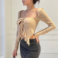 Women's Fashion Casual Flower Lace Long-sleeved Top