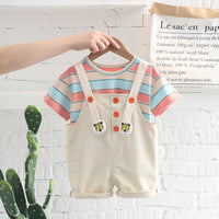 Summer Boys' Striped Suspender Pants Cute
