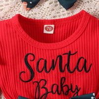 Girl's Santa Claus Printed Skirt Romper
