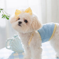 Heart Relief Texture Bow Suspenders Vest Small Dog