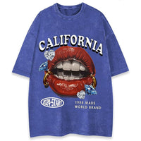 Men's Y2K Lip Graphic Print Tees Vintage Hip