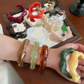 Acrylic Marbled Irregular Open Bracelet