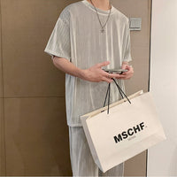 Men's Trendy Hong Kong-style Casual Viscose Short-sleeve Set
