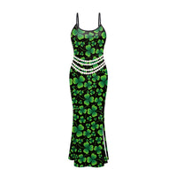 New Arrival Green Leaves 3D Digital Print Slip Dress For Women