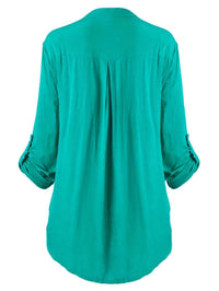 Women's Solid Color Casual Loose V-neck Shirt