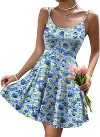 Strappy Floral Casual Pocket Holiday Dress