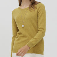 Round Neck Pure Wool Women's Long Sleeve Pullover Loose Sweater