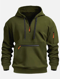 Waterproof Zipper Multi-pocket Hoodie Men's Sport Casual Sweatshirt