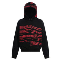 Phantom Letter Niche Design Hooded Fleece Lined Sweater