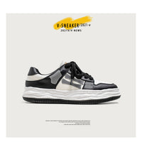 Reflective Bone Retro Platform Sneakers Men