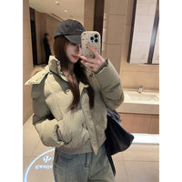 Big Fur Collar Hooded Short Down Jacket Women's Warm Jacket