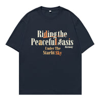Men's Loose Cycling And Flat Printed Short Sleeves
