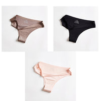 Underwear Women's Ice Silk Seamless Low Waist  One Piece Large Size Cotton Briefs