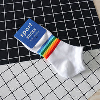 Rainbow striped casual socks