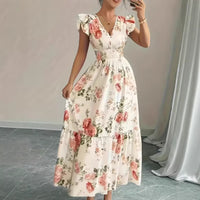 European And American-style Printed Sleeveless Dress