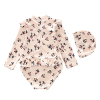 Girls' One-piece Quick-drying Long-sleeved Swimsuit
