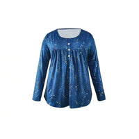 Elegant Loose Button Large Size Top Women's T-shirt