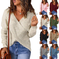 Autumn And Winter European And American Fashion New Style Sweater Women's Cross Knitted