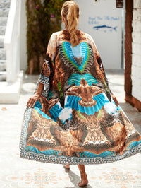 New Rayon Printed Beach Sun Protection Outerwear Cover-up Women
