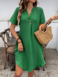 Solid-color Casual Dress Loose-fitting And Slimming