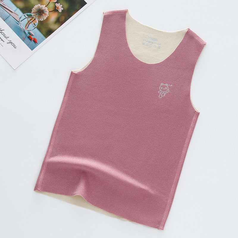 Children's Trackless Double Sided Brushed Sleeveless Undercoat