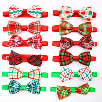 Christmas Plaid Striped Bow Tie Dog Cat One-word Bow Tie Multiple Colors