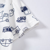 Children's Clothing Baby Car Full Print Children's Short Sleeve