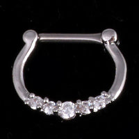 European And American Popular Septum16k Real Gold Personality Real Zirconium Creative Punk Piercing Nose Ring Circle Ornament