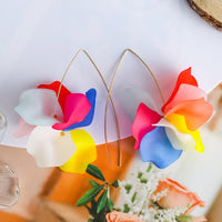 Exaggerated Three-dimensional Petal Flower Earrings