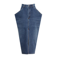 Women's Irregular Washed Denim Skirt