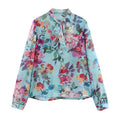 European And American Style Bowknot Decoration Printed Shirt