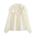 European And American Style Lace Laminated Decoration Shirt