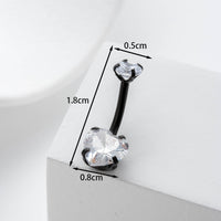 Stainless Steel Body Piercing Jewelry Inner Teeth Zircon Belly Nail Belly Button Ring