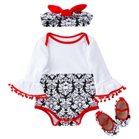 Spring and autumn baby one-piece quilted romper