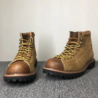 Autumn And Winter Men's Round Toe Fashion Casual Leather Shoes Martin Boots