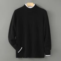 Half Wool Batwing Knit Sweater Solid Color Casual Base Shirt