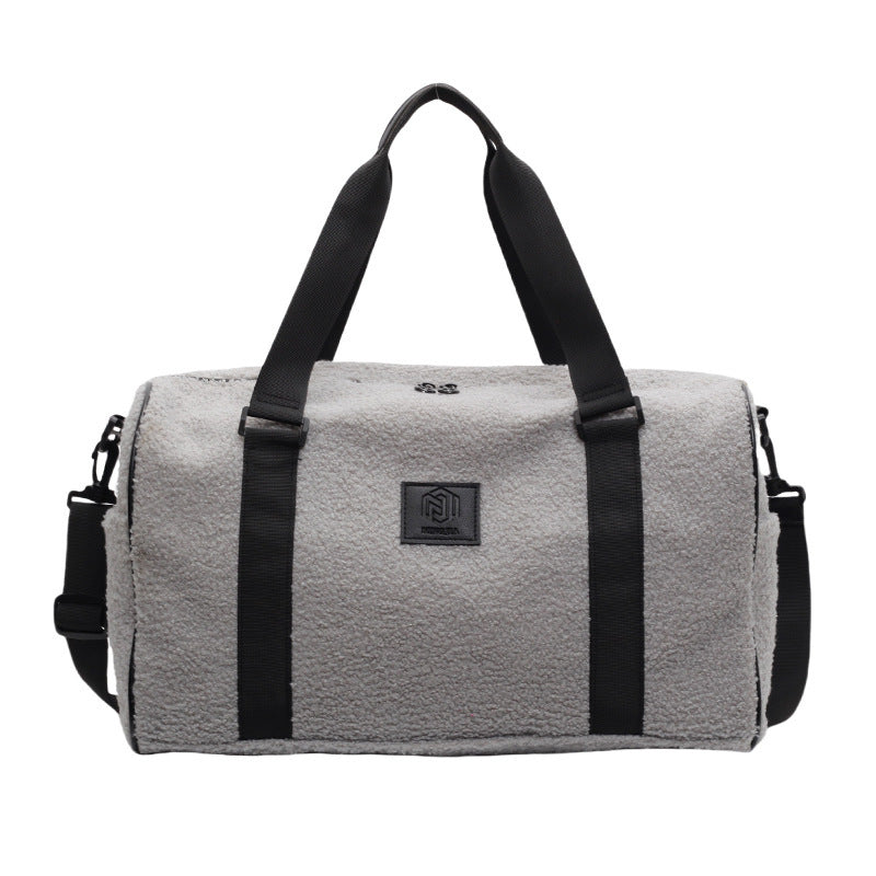 Autumn And Winter New Casual Portable Travel Large Capacity Simple Lambswool Shoulder Crossbody Tote Bag