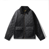 Corduroy Jacket Rhombus Plaid Cotton-padded Jacket Cotton-padded Coat