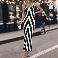 Fashionable And Elegant Herringbone Print Tank Dress