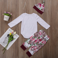 Three-piece Printed Cotton Long-sleeved Letter Print For Toddlers