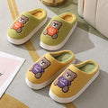 Autumn And Winter New Cartoon Woolen Bear Cotton Slippers Women