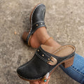 Closed Toe High Heel Sandal Slippers Women