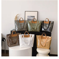 Fashion Tote Bag Special Texture Sewing Line Letter Shoulder Bag