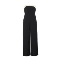Womens Spliced Strapless Sleeveless Jumpsuit