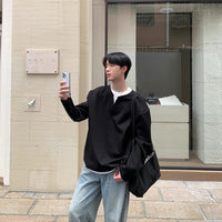 Stitching Solid Color Hoodie Men And Women